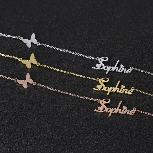 Butterfly Chain Name Necklace
