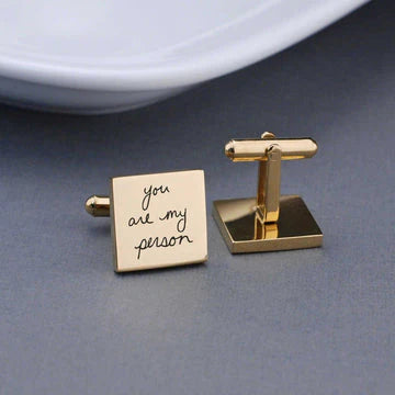 Custom Square Engraved Cufflinks, Studs, Cufflinks