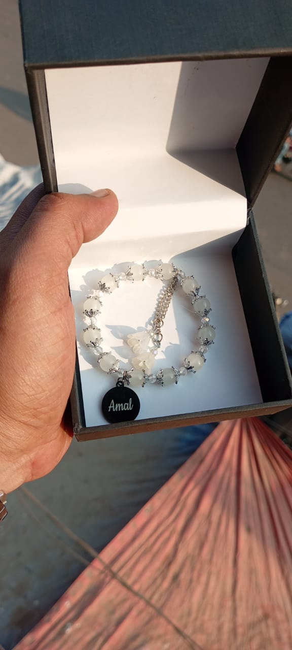 Customize Name Marble Beads Bracelets, Custom Name Bracelets, Custom Bracelets