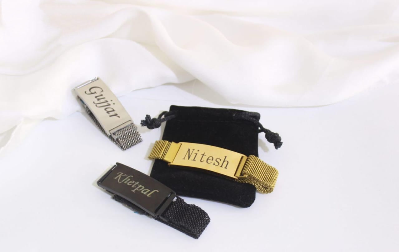 Customize Shepherd Chain Bracelet, Name Bracelet, Mens Bracelets, Silver Bracelets