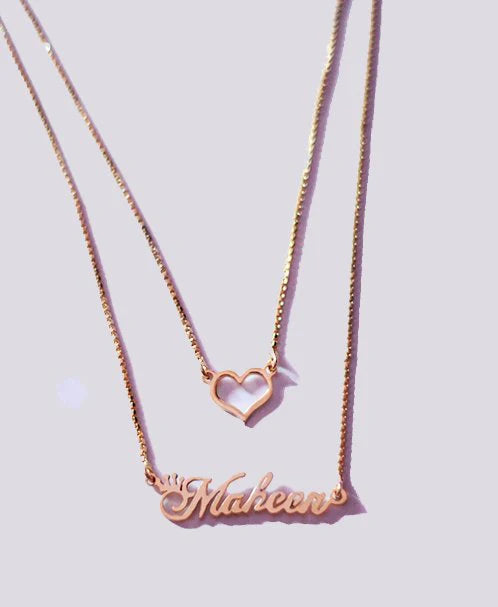 Double Chain Necklace, Name Necklace