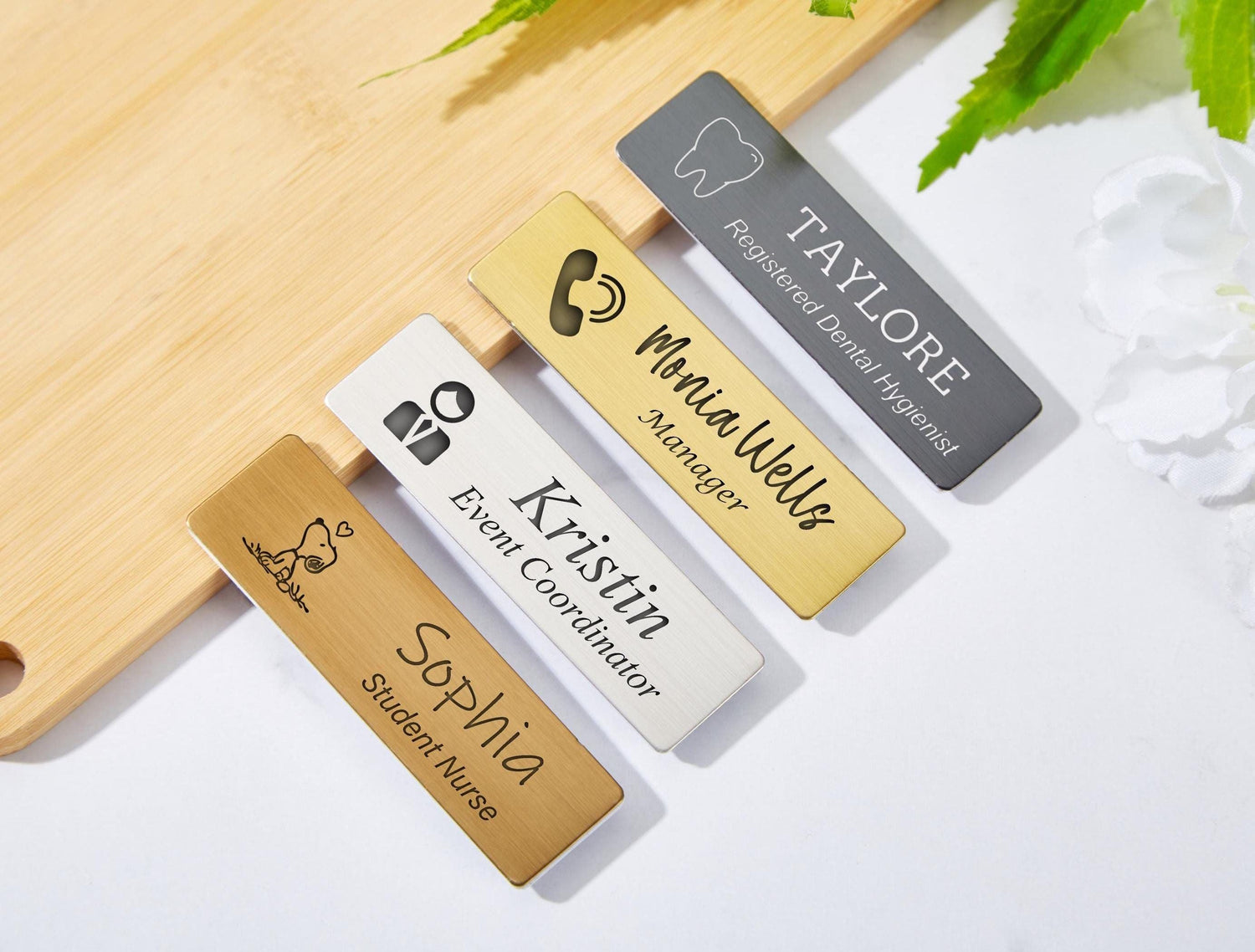 custom name tags, custom name badges, name engraved badges, corporate gifts Pakistan
