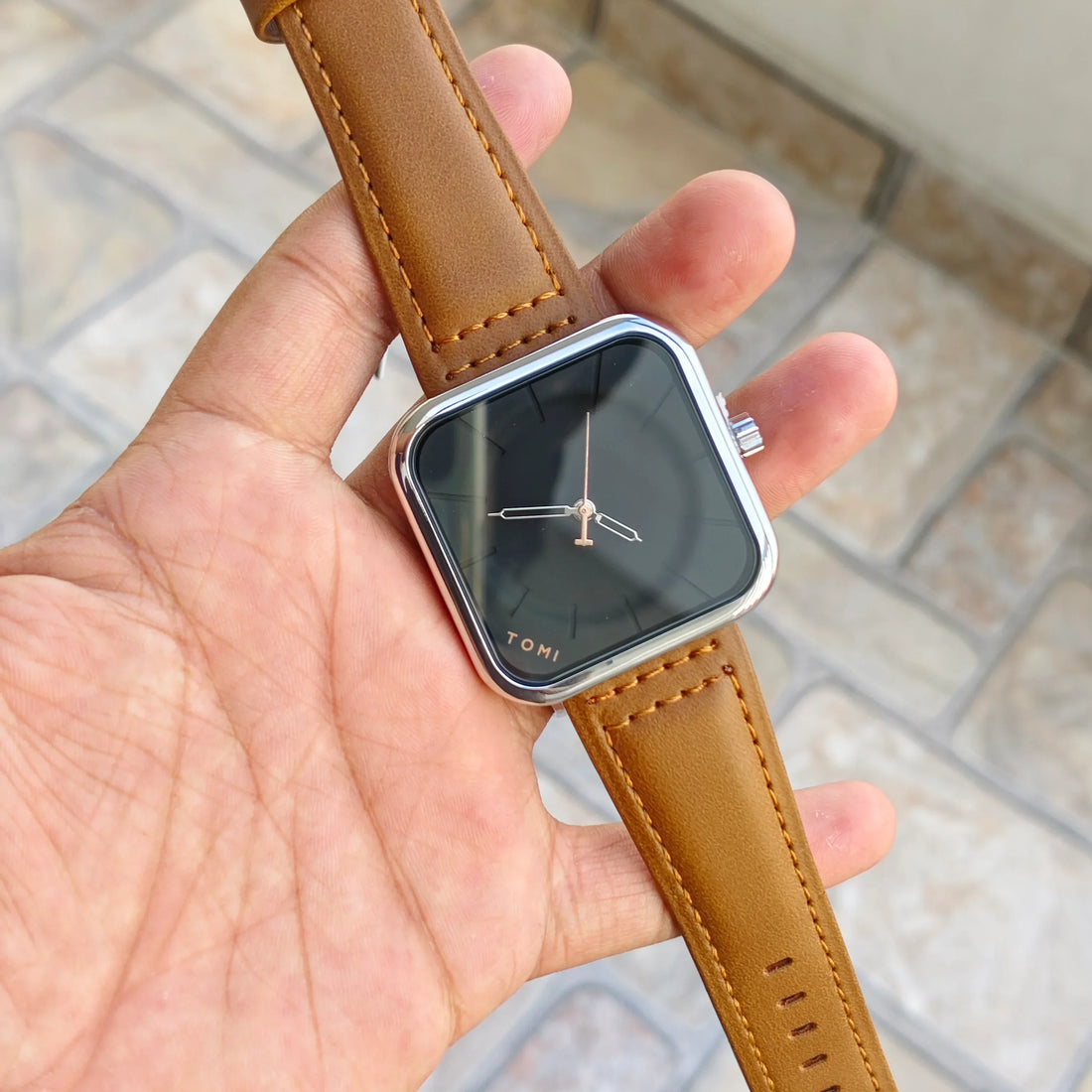 Tomi watches, square gold dial Tomi watch, Tomi watches for men, Tomi watches for women