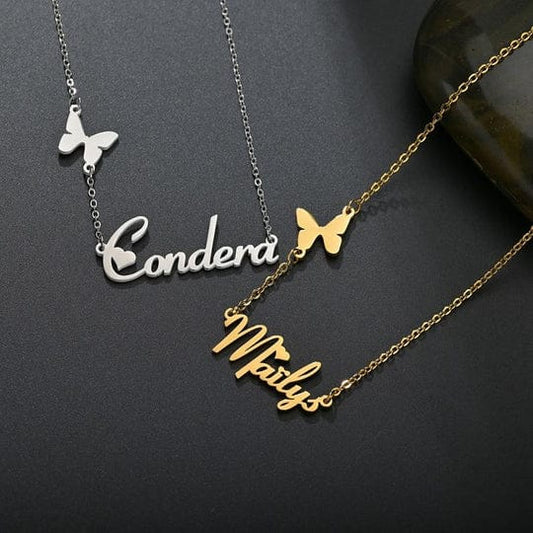 Butterfly Chain Name Necklace