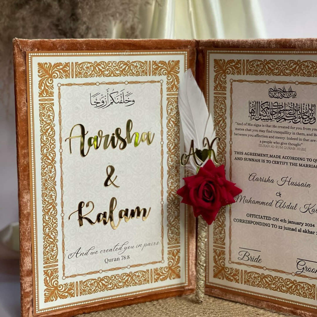 nikkah frames, nikkah certificate, couple nikkah frames, velvet nikkah frames, personalized nikkah frames