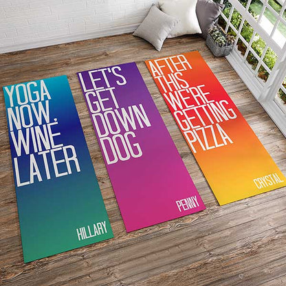 yoga mats, custom yoga mats, name yoga mats, text yoga mats, customize yoga mats 