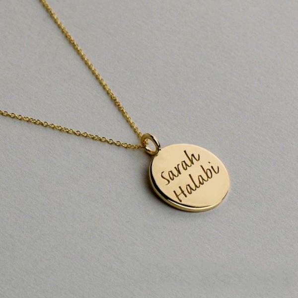 Engraved Disk Name Necklace