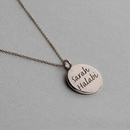 Engraved Disk Name Necklace