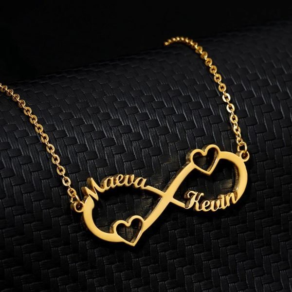 Heart Style Infinity Necklace, Name Necklace