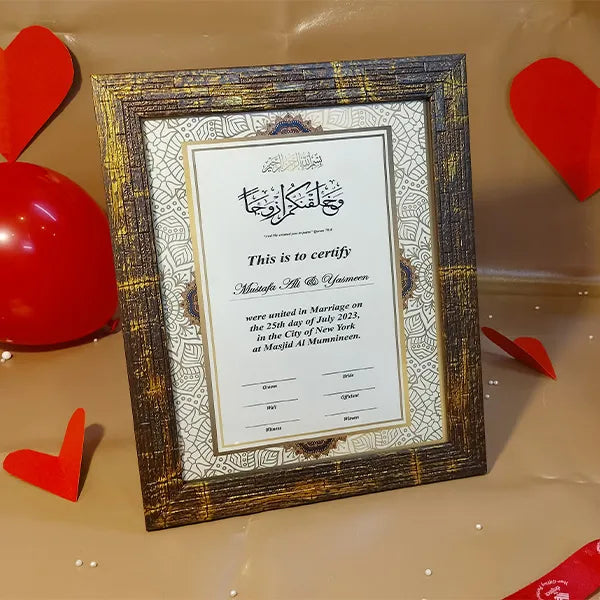 nikkah frames, nikkah certificate, couple nikkah frames, velvet nikkah frames, personalized nikkah frames