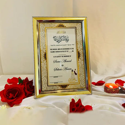 nikkah frames, nikkah certificate, couple nikkah frames, velvet nikkah frames, personalized nikkah frames