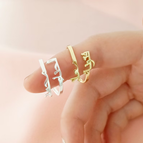 Two Name Urdu Rings, Custom Name Rings, Custom Rings